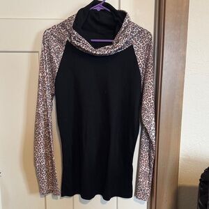 Leopard Print Black Women's Sweater